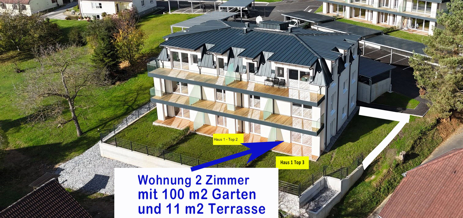 Haus 1 Top3 2 Zimmer Wohnung mit Garten